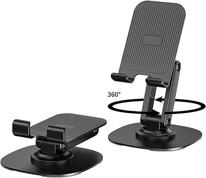 UGREEN Phone Stand – Adjustable Desk Holder with 360° Rotating Base, Foldable Mobile Stand for iPhone 16 Pro Max/15/14/13/12, Galaxy S24 Ultra, Pixel 9, Redmi Note 13